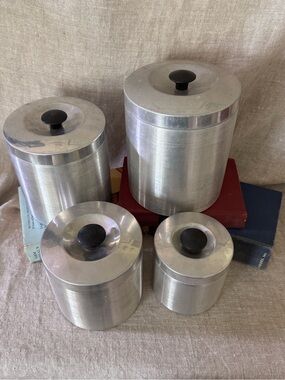 Vintage 1950s Spun Aluminum Nesting Canister Set